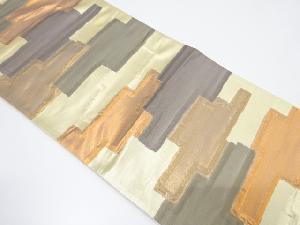 アンティーク　抽象模様織り出し袋帯（着用可）